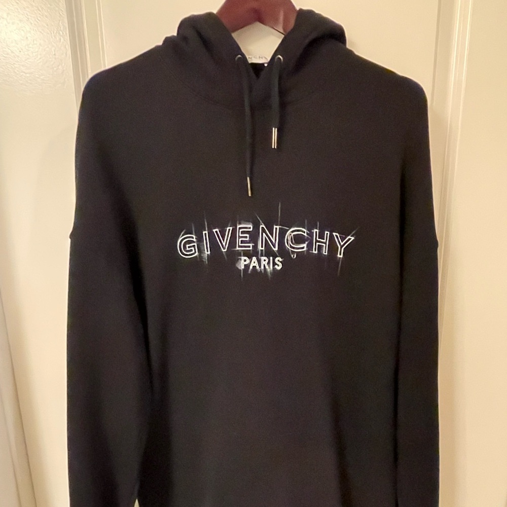 Givenchy Black Hoodie with White Logo